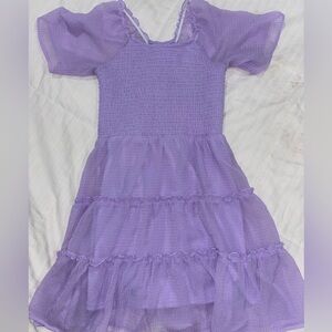 Art Class Lavender Purple Girls Kids Dress Lg 10-12